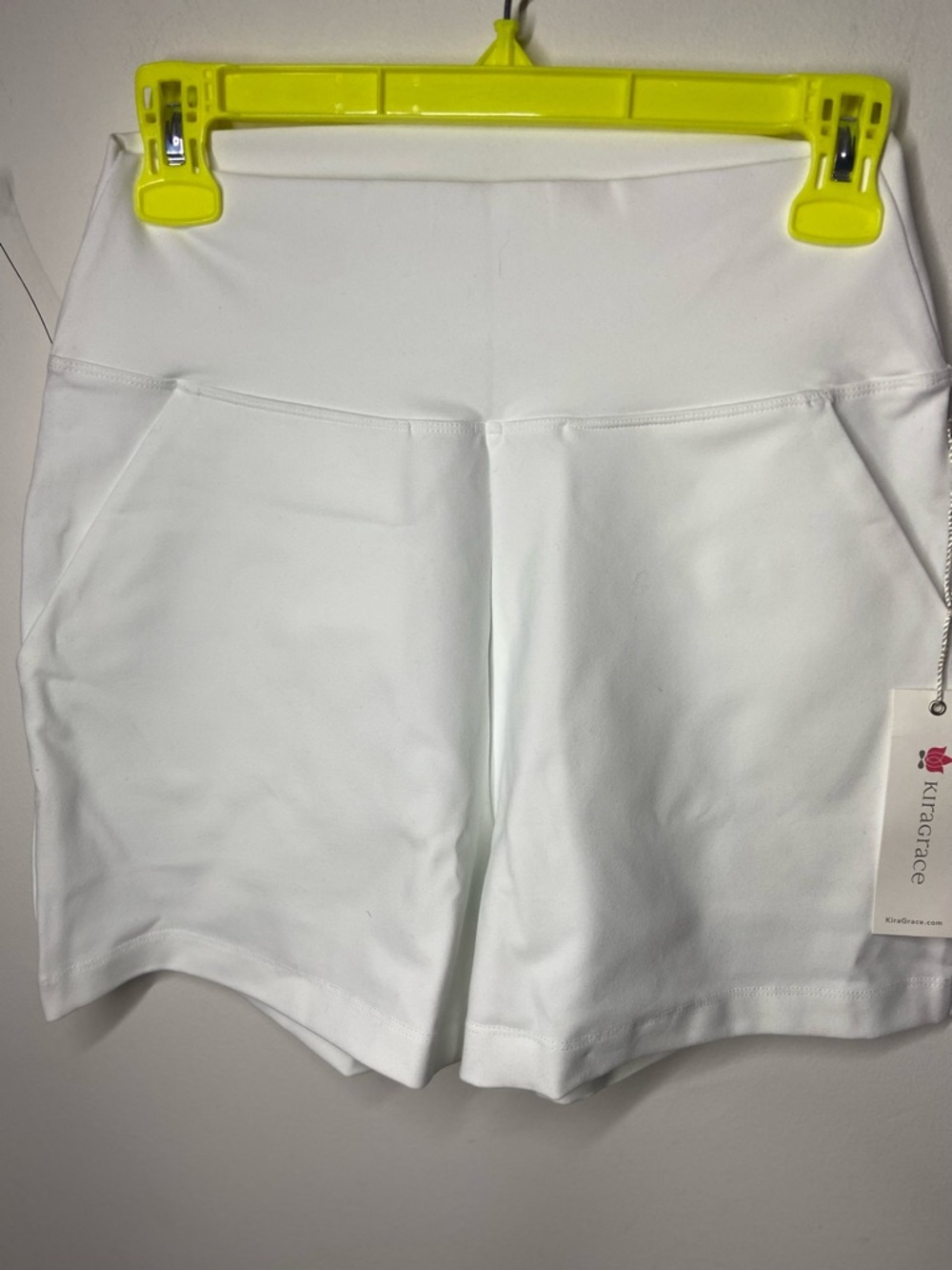 KiraGrace White High-Waist Performance Shorts